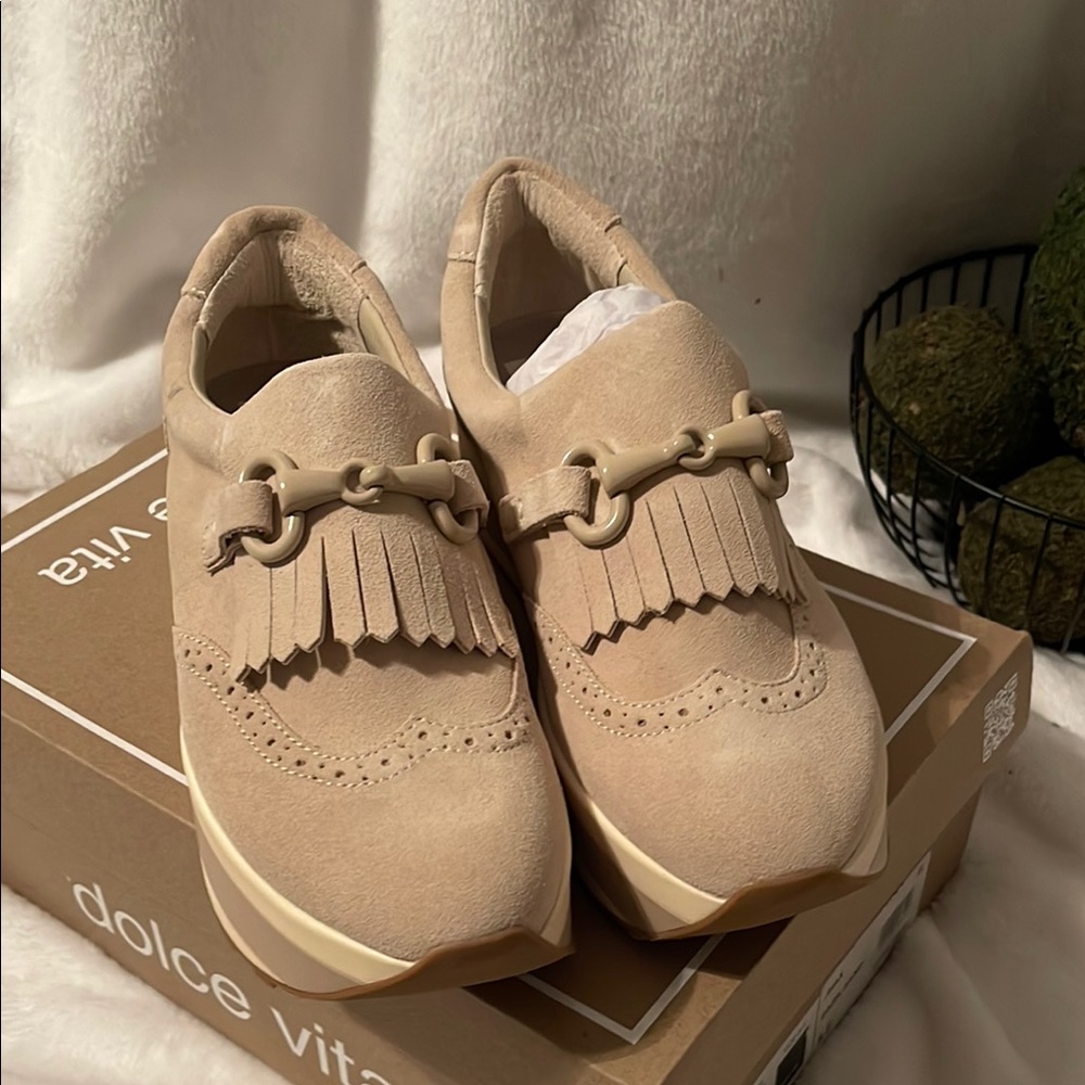 Dolce Vita Beige Platform Loafers - Picture 6 of 6